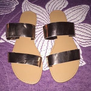Gold metallic sandals